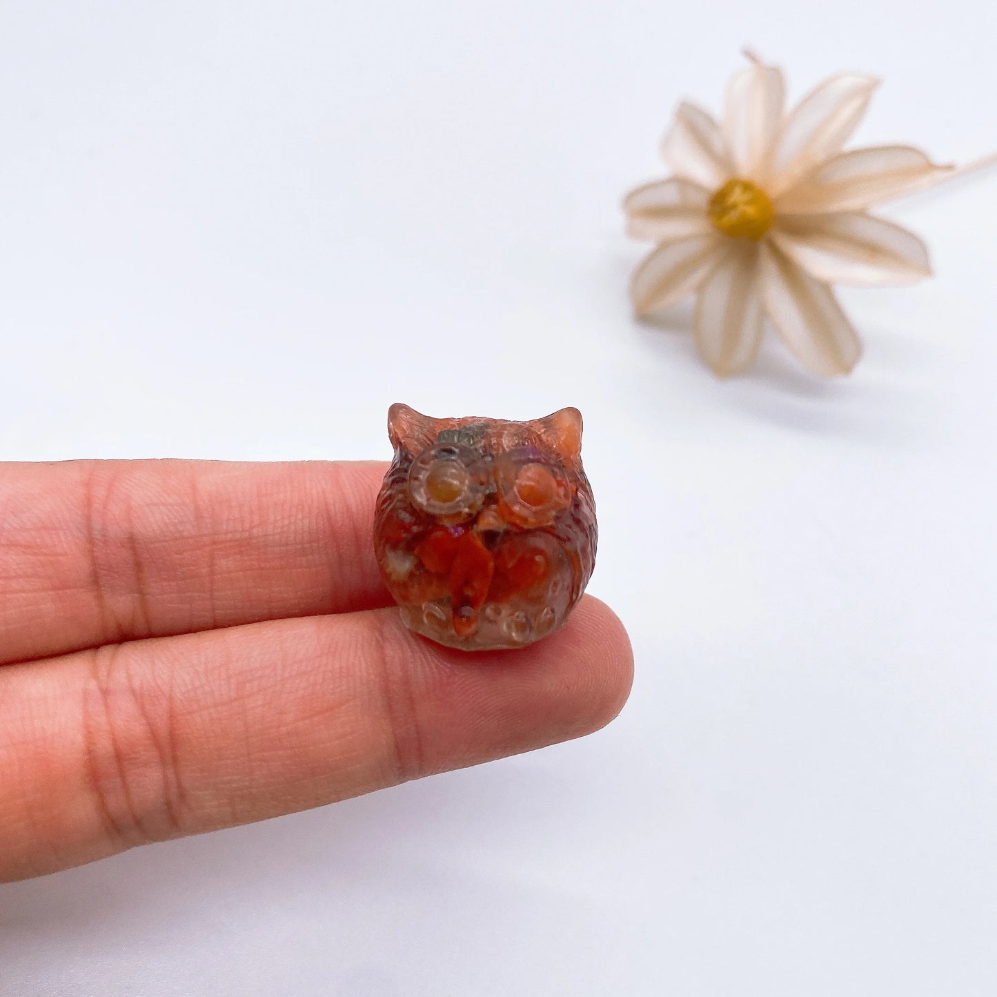 Mini Owl Decorations Natural Crushed Crystal Stone Epoxy Resin Exquisite Desk Ornaments Home Decoration Children Gift