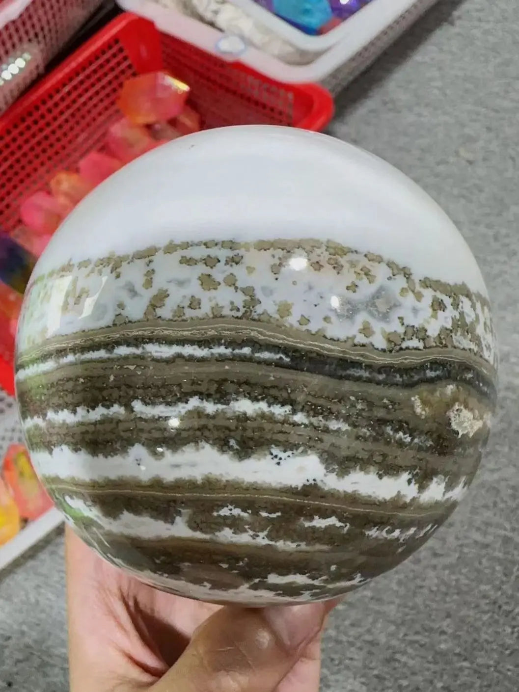 1 Pc Natural Rock Colorful Ocean Jasper Ball Rock Stone Sphere Home Feng Shui Decoration Witchcraft