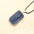 Load image into Gallery viewer, 1 Piece Natural Black Tourmaline Necklace Pendant Mineral Specimen Crystal Gem Phnom Penh Raw Stone Craft Pendant Men's Jewelry