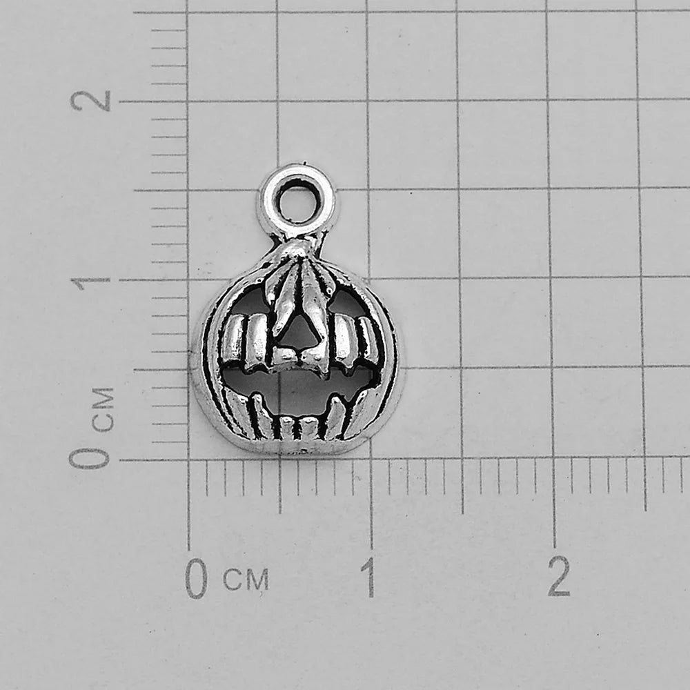 30pcs/lot Antique Witch Wizard Skull Spider Web Bat Boo Charms Halloween Pendant For Diy Jewelry Making Supplies Accessories