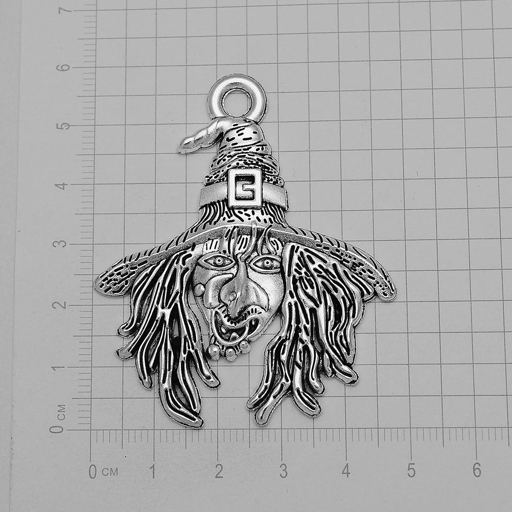 3-40pcs/lot Antique Silver Plated Halloween Charms Witch Cauldron Hat Broom Pendants For Diy Jewelry Making Supplies Accessories