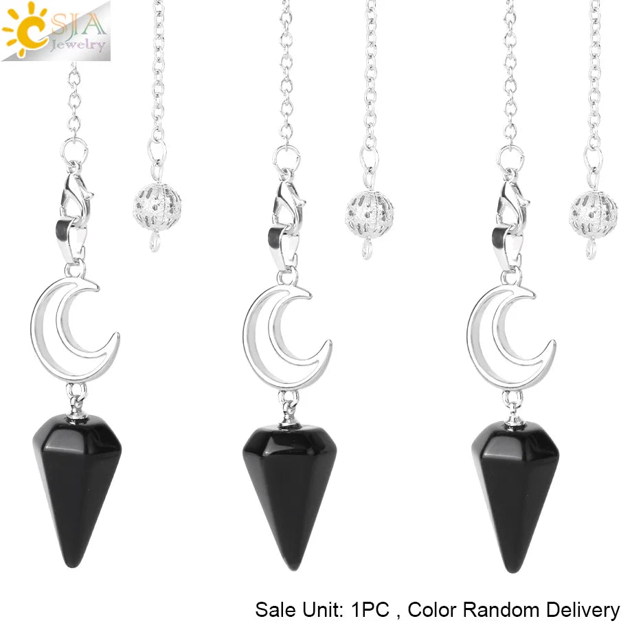 Spiritural Crystal Pendulum for Divination Esoterism Healing Moon Natural Stone Cone Pendant Pink Quartz Pendulo Radiesthesia S9