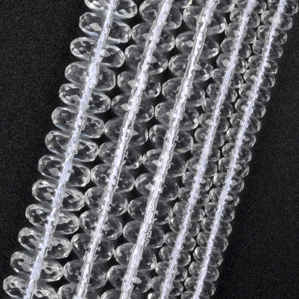 Natural Stone White Crystals Round Faceted Irregular Loose Spacer Beads For Jewelry DIY Bracelet Necklace Making Accessories