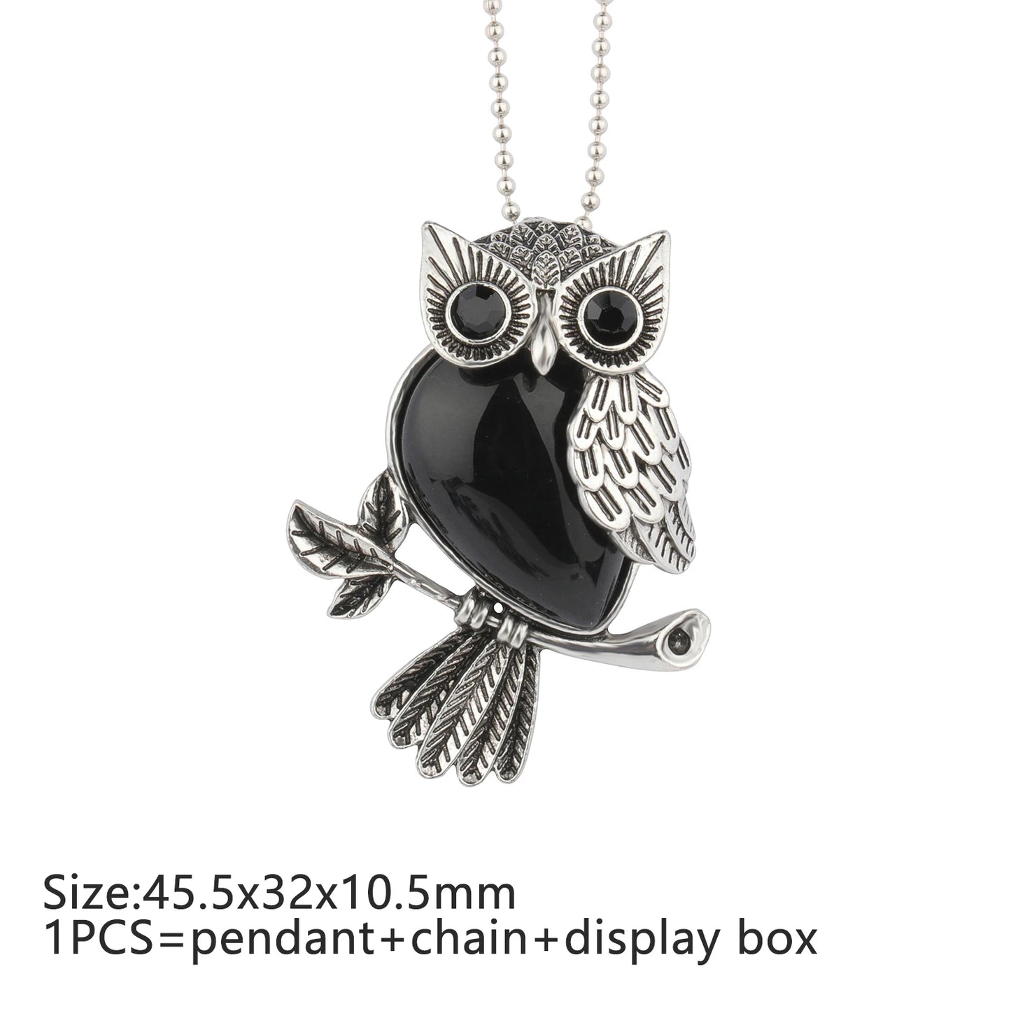 9 Types Black Onyx Natural Stone Pendant With Chain Display Box Heart Waterdrop Shape Pendant fit for Women Jewelry DIY Necklace