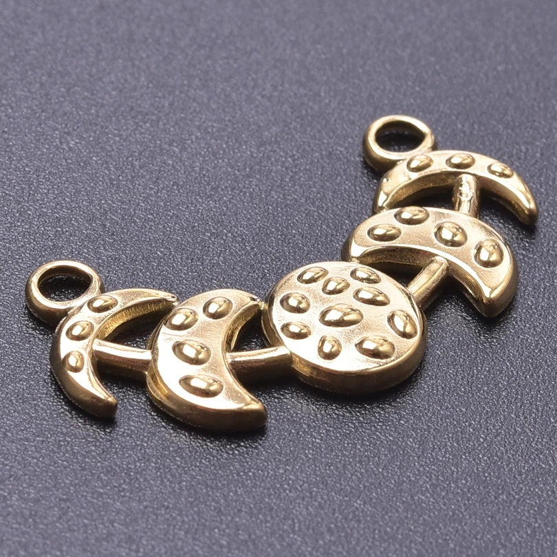 5pcs/Lot New Moon Charm No Fade Stainless Steel Pendants Charms In Bulk DIY Jewelry Making Supplies Witch Knot Star Accessories