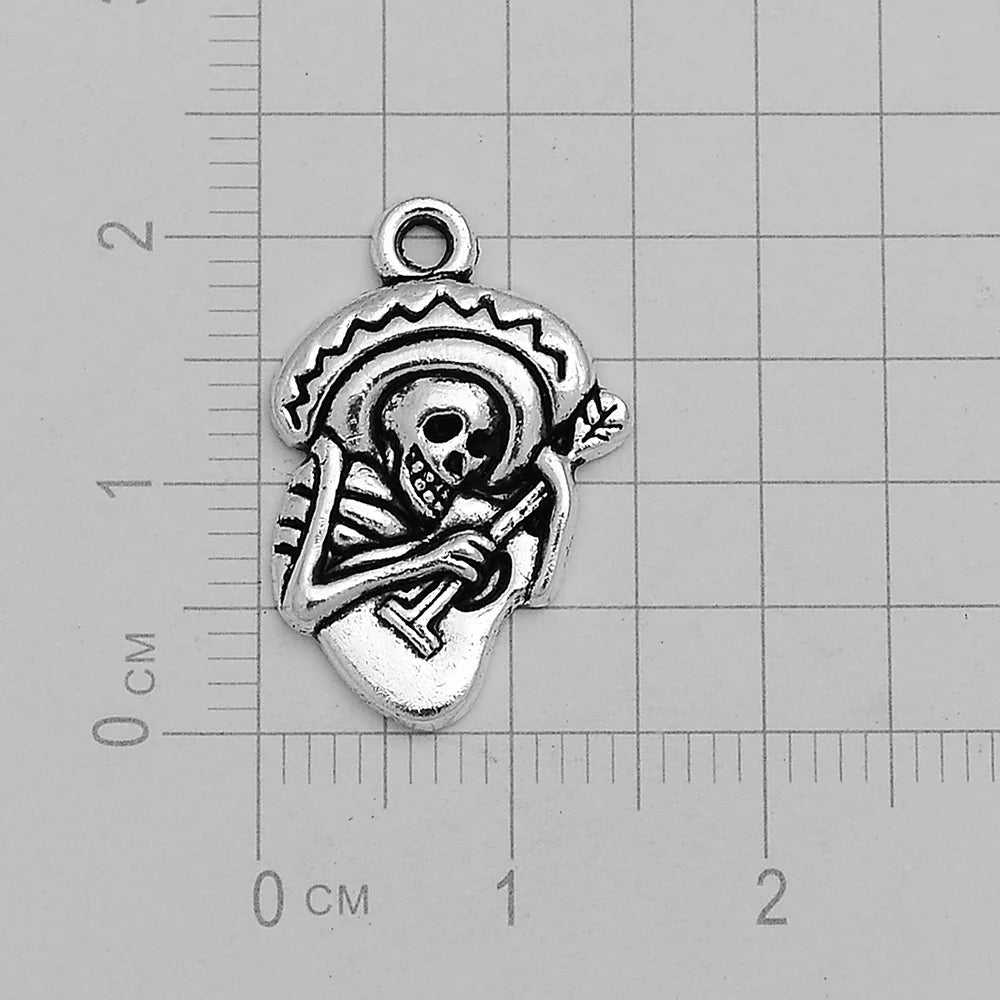 30pcs/lot Antique Witch Wizard Skull Spider Web Bat Boo Charms Halloween Pendant For Diy Jewelry Making Supplies Accessories