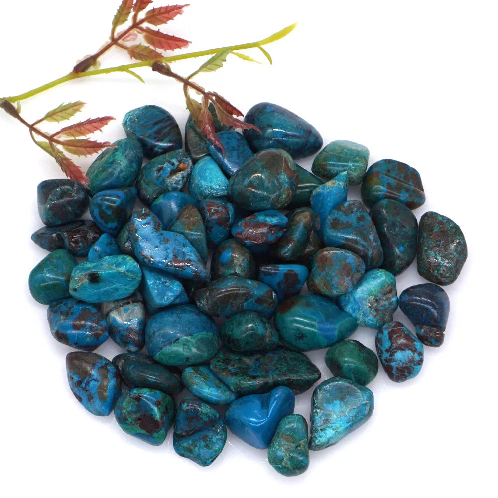 Tumbled Stone Natural Gems Chrysocolla Reiki Healing Crystal Energy Specimen Irregular Gravel Rock Bulk Home Aquarium Decoration