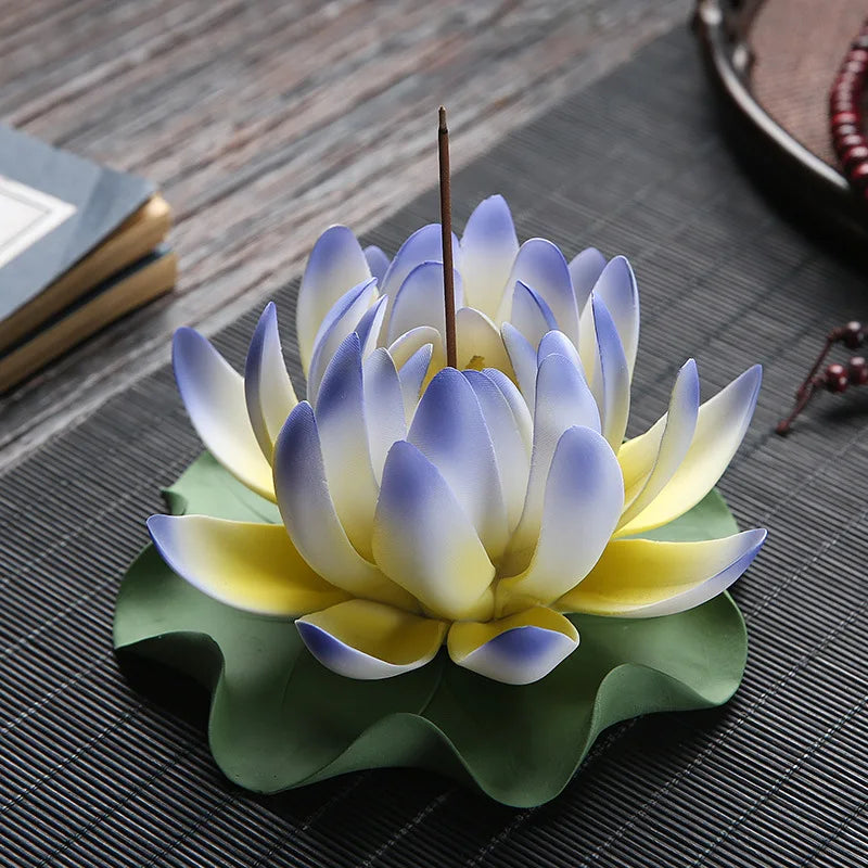 Zen Ceramic Censer Handicrafts Home Ornaments Water Lily Incense Burner Lotus Incense Stick Holder