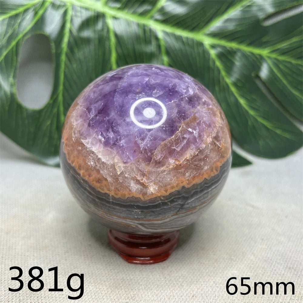 Brazil Natural Gemstone Ball Amethyst Agate Rainbow Crystal Home Room Decoration Gift Witchcraft Altar Prayer Spiritual Healing