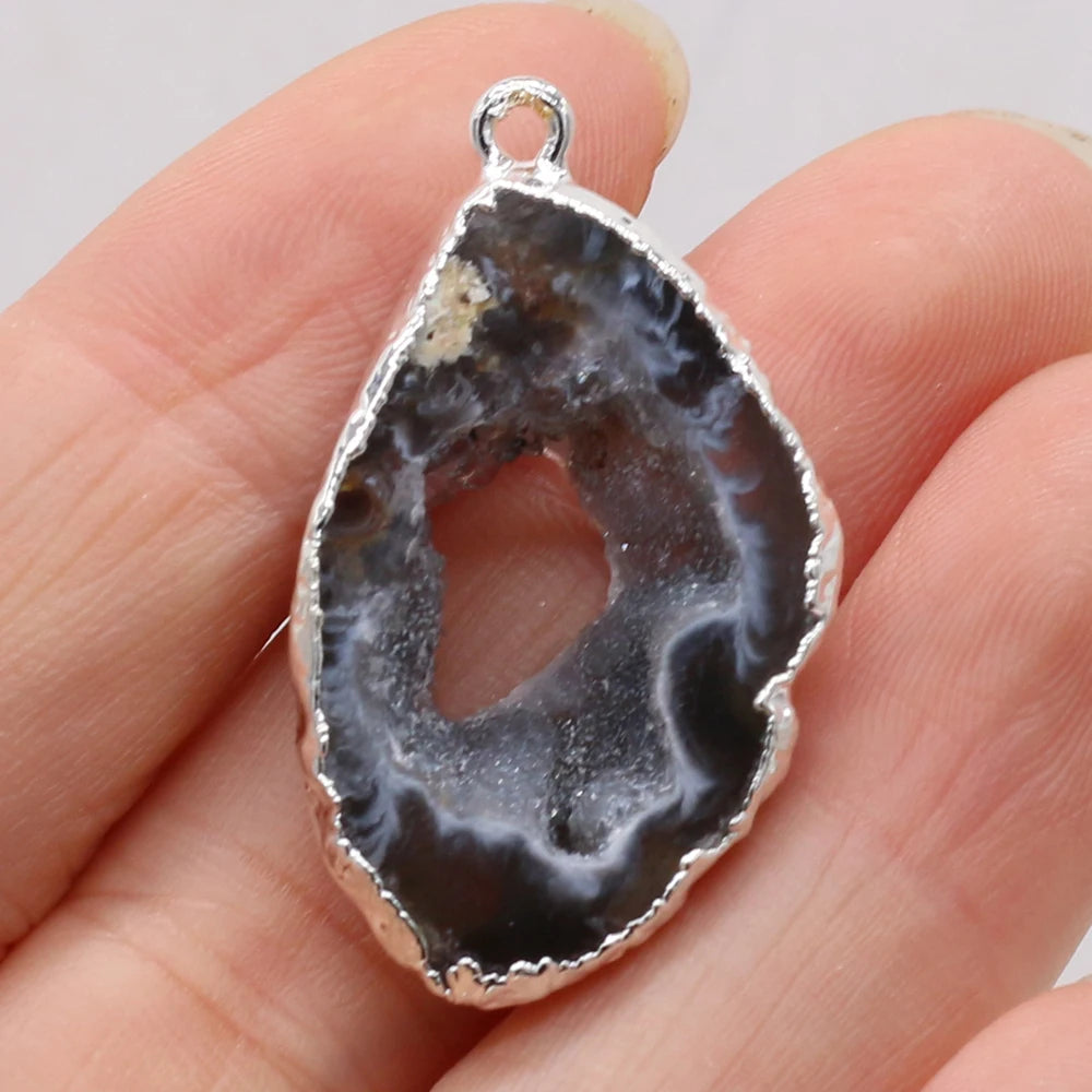 Agate Crystal Bud Irregular Pendant Natural Stone Crafts Jewelry Making DIY Necklace Earring Accessories Gift Party15x25-20x30mm