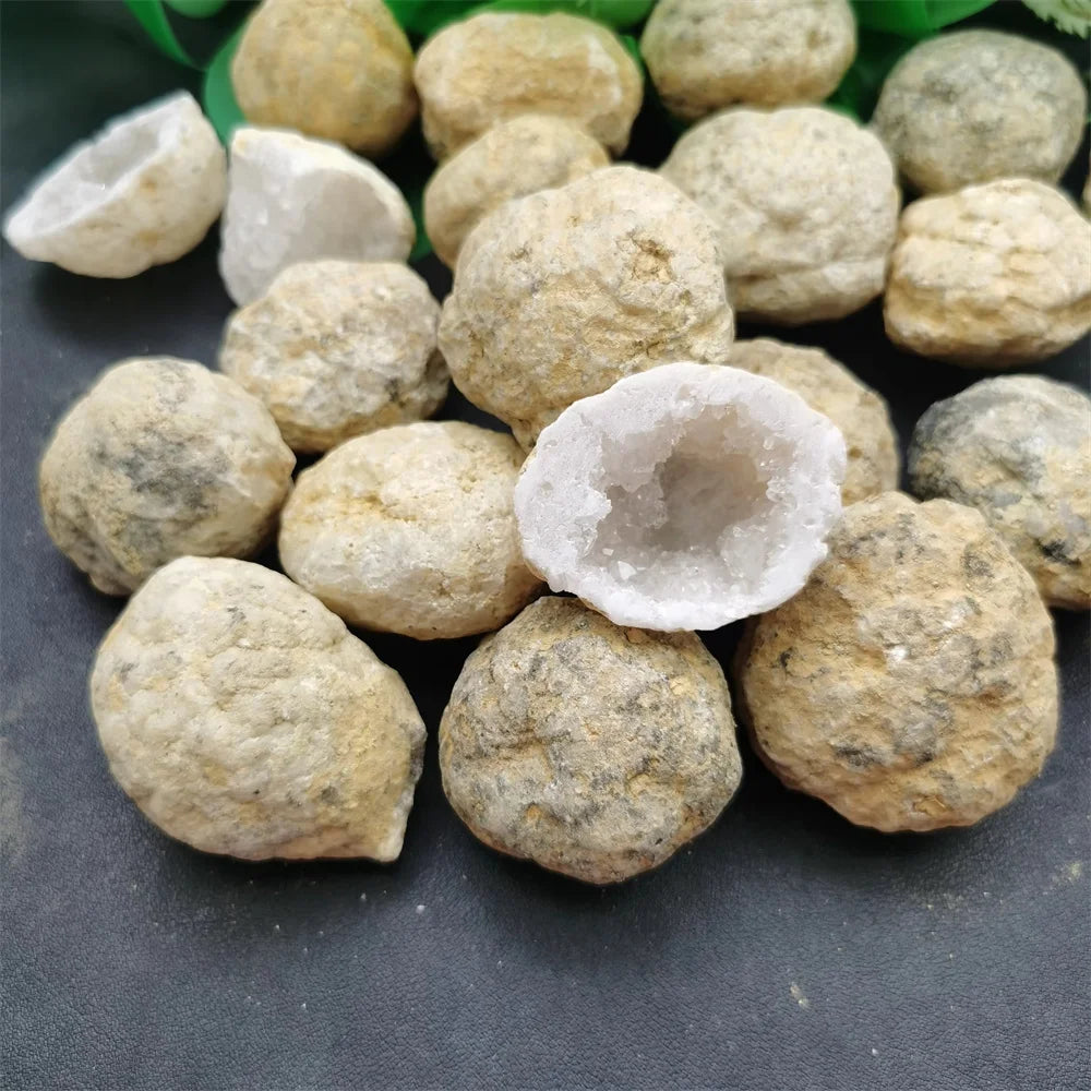 Natural Unopened agate druzy cave stone crystal art craft gemstone cluster crystal ball druse ornament decor ball