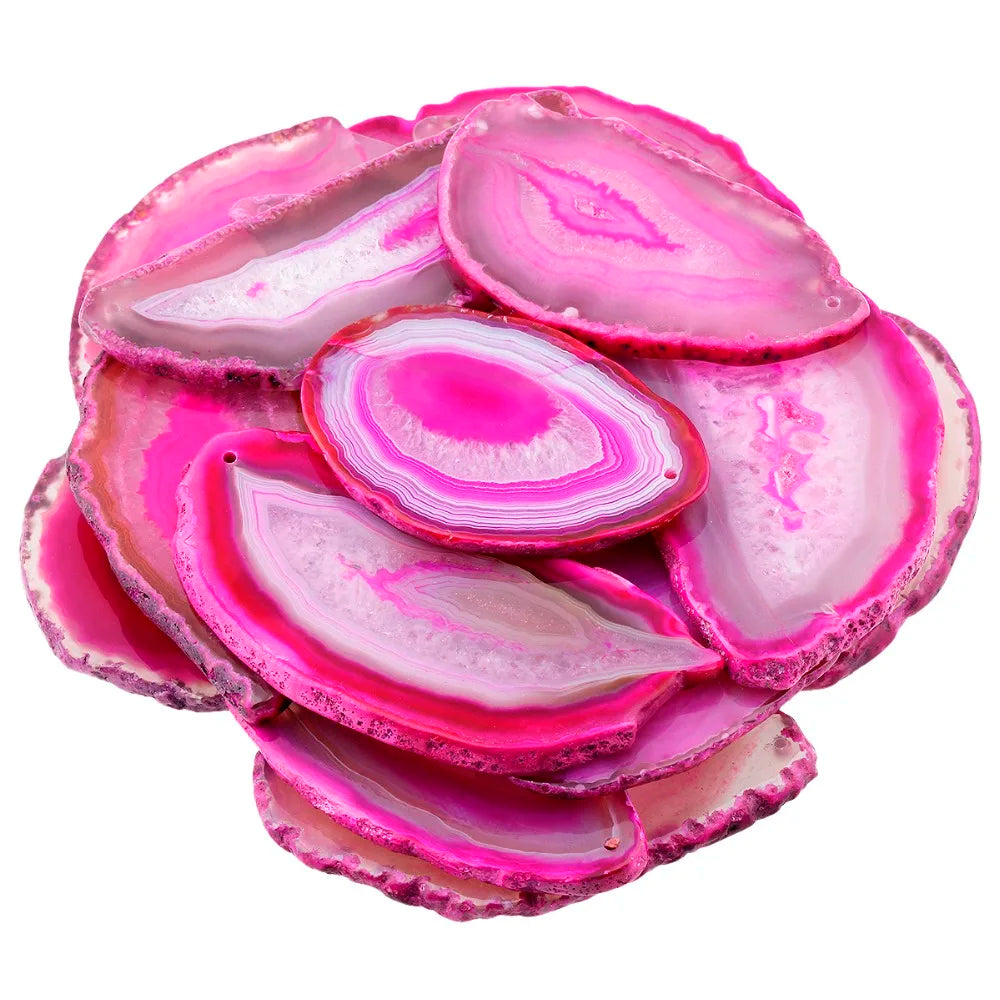 SUNYIK Natural Agate Onyx Slices Top Drilled Irregular Shapes Colourful Pendant For DIY Jewelry Home Decoration Accessories