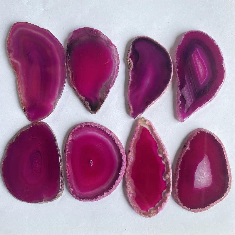 Natural Agate Geode Polished Irregular Crystal Slice Stone DIY Pendant Mineral Home Decoration Healing Crystal Stone Slice Gifts