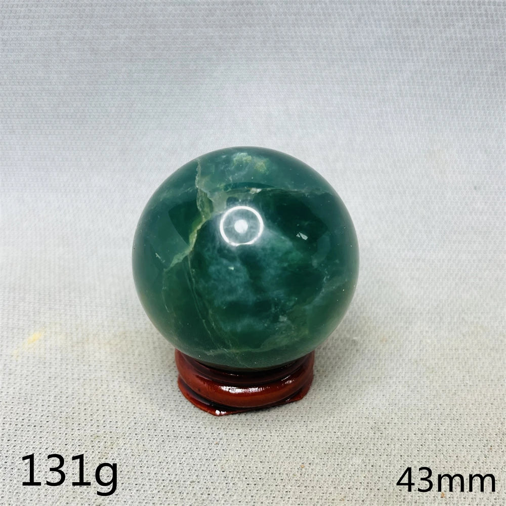 Natural Gem Ball Green Fluorite Rainbow Crystal Home Room Feng Shui Decoration Witchcraft Altar Supplie Energy Spiritual Healing