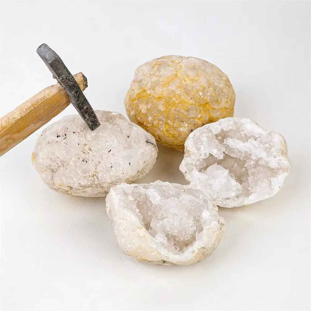 Natural Unopened agate druzy cave stone crystal art craft gemstone cluster crystal ball druse ornament decor ball