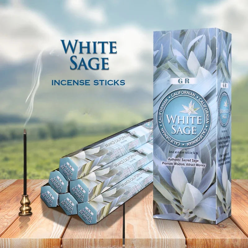 GR 20 Sticks Indian Incense White Sage Meditation Lavender Yoga Sea Breeze Love Incense Purifying Air Deodorization Aromatherapy