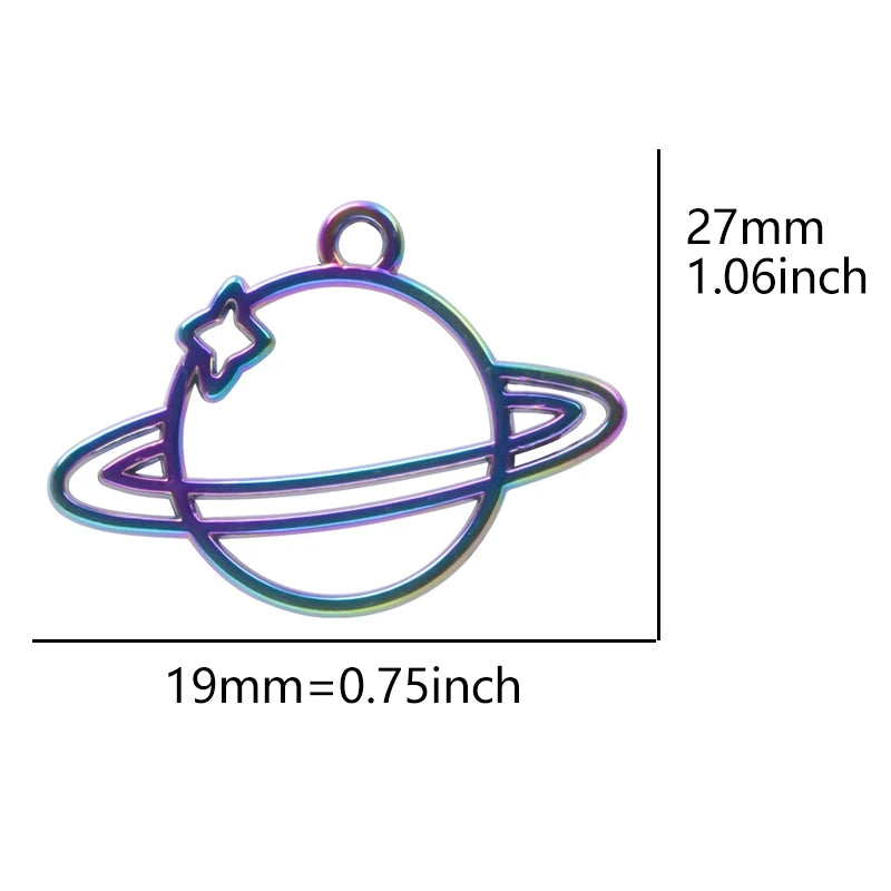 5Pcs Dreamcatcher Infinity Symbol Rainbow Color Charms Witch Hat Saturn Planet Love Butterfly Brain Fashion Pendant Diy Jewelry