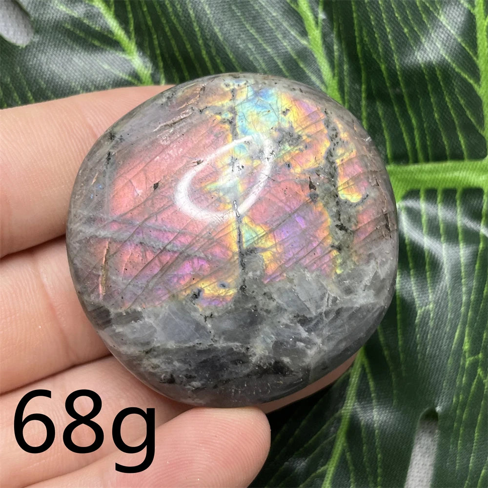 Natural Gemstone Purple Labradorite Palm Double-sided Glitter Home Decor Holiday Gift Witchcraft Altar Crystal Stone Healing