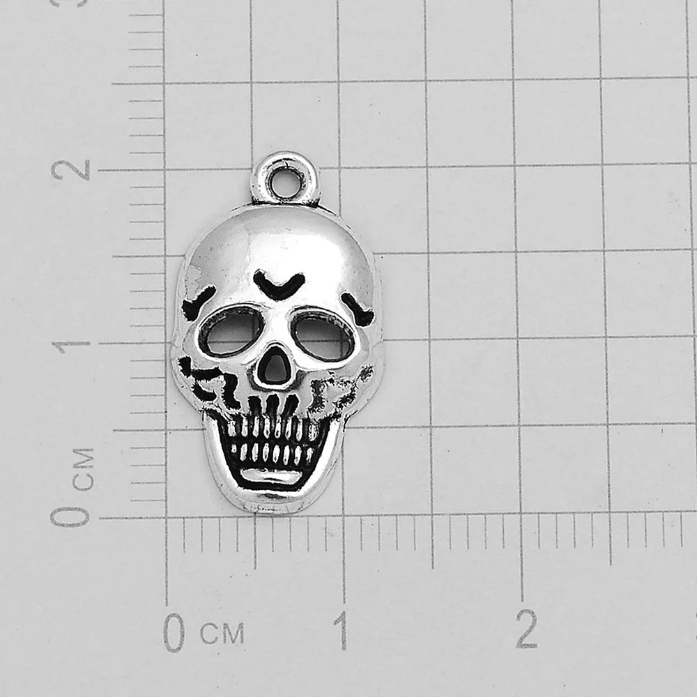 30pcs/lot Antique Witch Wizard Skull Spider Web Bat Boo Charms Halloween Pendant For Diy Jewelry Making Supplies Accessories