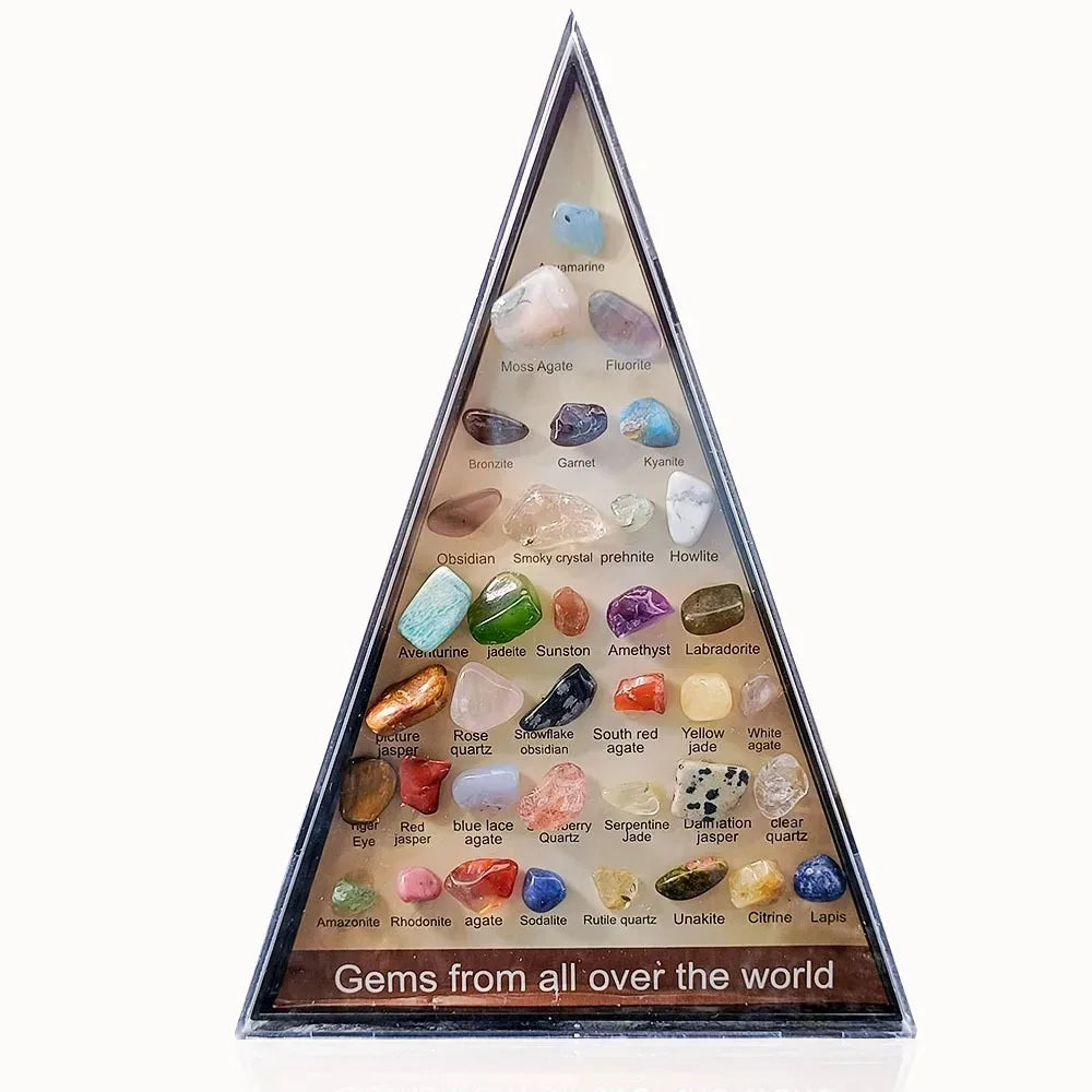 36 PCS/Box Natural Healing Crystals Mineral Specimens Irregular Tumbled Stones Rock Collection Box For Kids Research Teaching