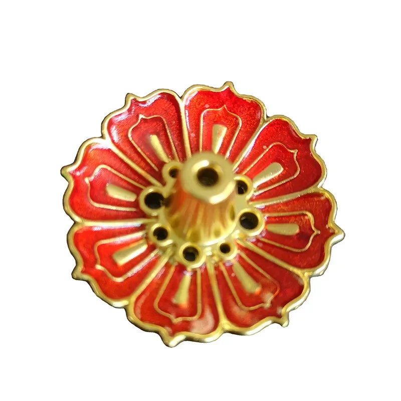 1 Pcs 9-Hole Copper Incense Holder Mini Lotus Flower Incense Sticks Burner Cones Censer Teahouse Home Decoration Accessories