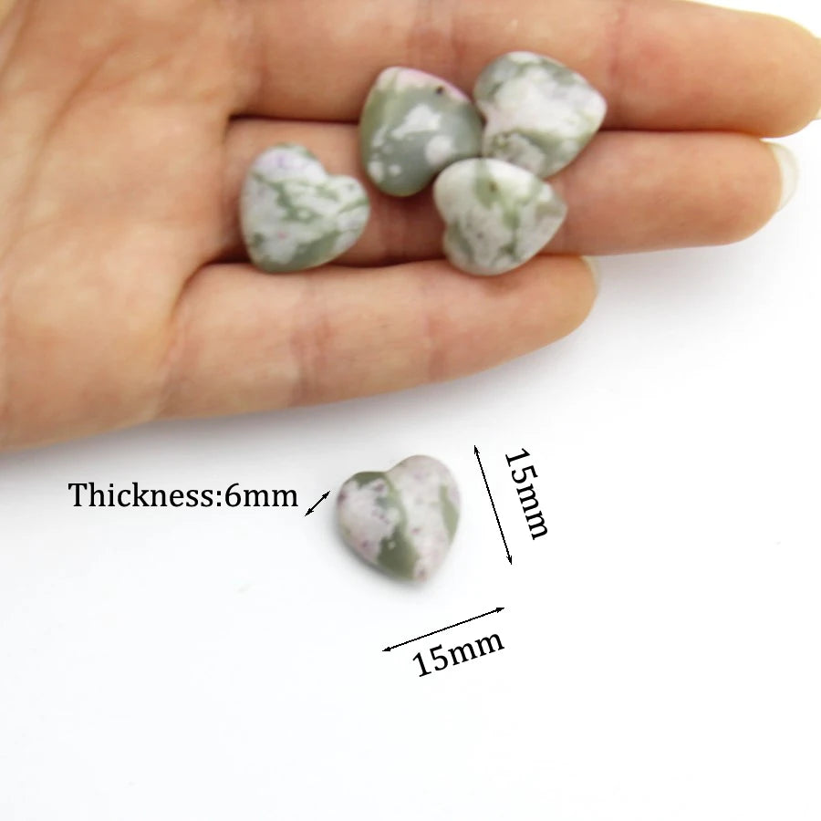15mm Chakra Natural Stone Gems Heart Crystal Quartz Reiki Rock Energy Healing Room Home Decor Decoration Maison Jewelry Making