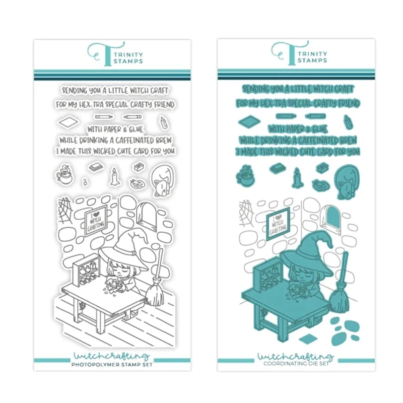 New 2023 Witchcrafting Halloween Metal Cutting Dies Scrapbooking For Paper Making Embossing Frame Card Clear Stamps Set