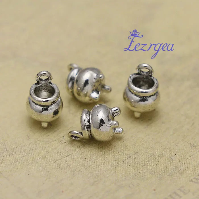 10/20pcs/lots Halloween Gothic 3D Wizard Witch Hat Cauldron Charms Pendants For Diy Jewelry Making Findings Supplies Accessories