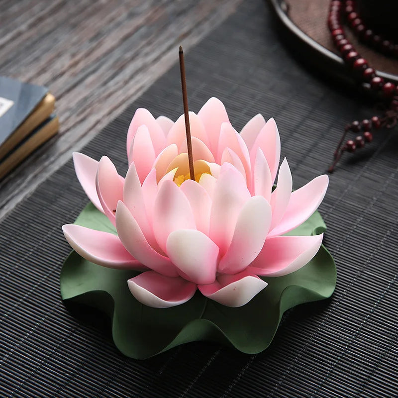 Zen Ceramic Censer Handicrafts Home Ornaments Water Lily Incense Burner Lotus Incense Stick Holder