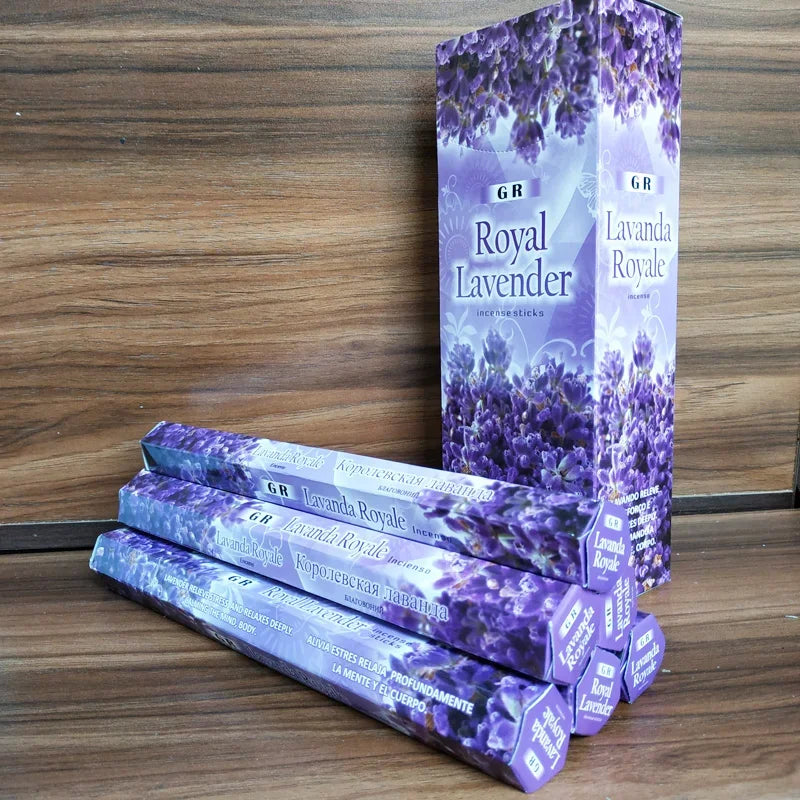 Y Fragrances Indian Royal Lavender Sticks Incense 20pcs/box Home Fragrance Stick Artificial Scent Burning for Healthy Yoga Room
