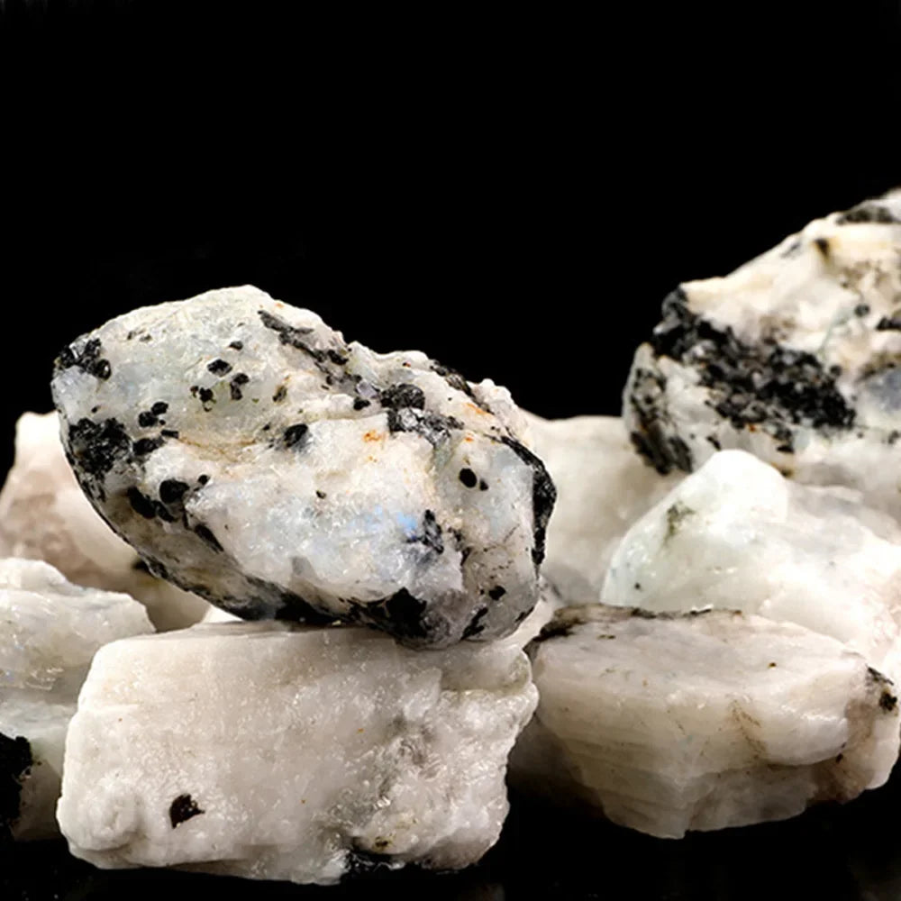 Natural White Moonstone Raw Stone Landscaping Quartz Decoration Crystal Gravel Fish Tank Flower Pot Gravel