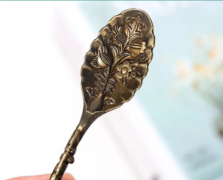Natural Amethyst Cluster Teaspoon Energy Crystal Tooth Flower Gem Spoon Altar Witchcraft