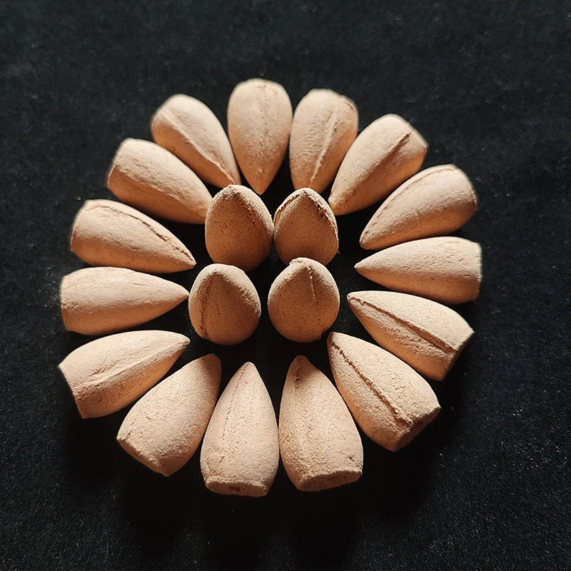 FY 20Pcs/Bag 2.7cm Natural Cone Fragrance Reflux Tower Incense for Backflow Burner Yoga Meditation Aromatherapy Home Fragrance
