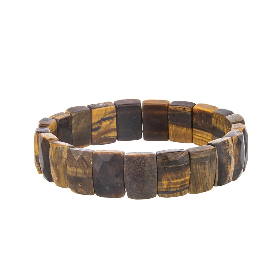 Fashion natural stone crystal rectangular cut square poker bracelet semi-precious stone agate bracelet
