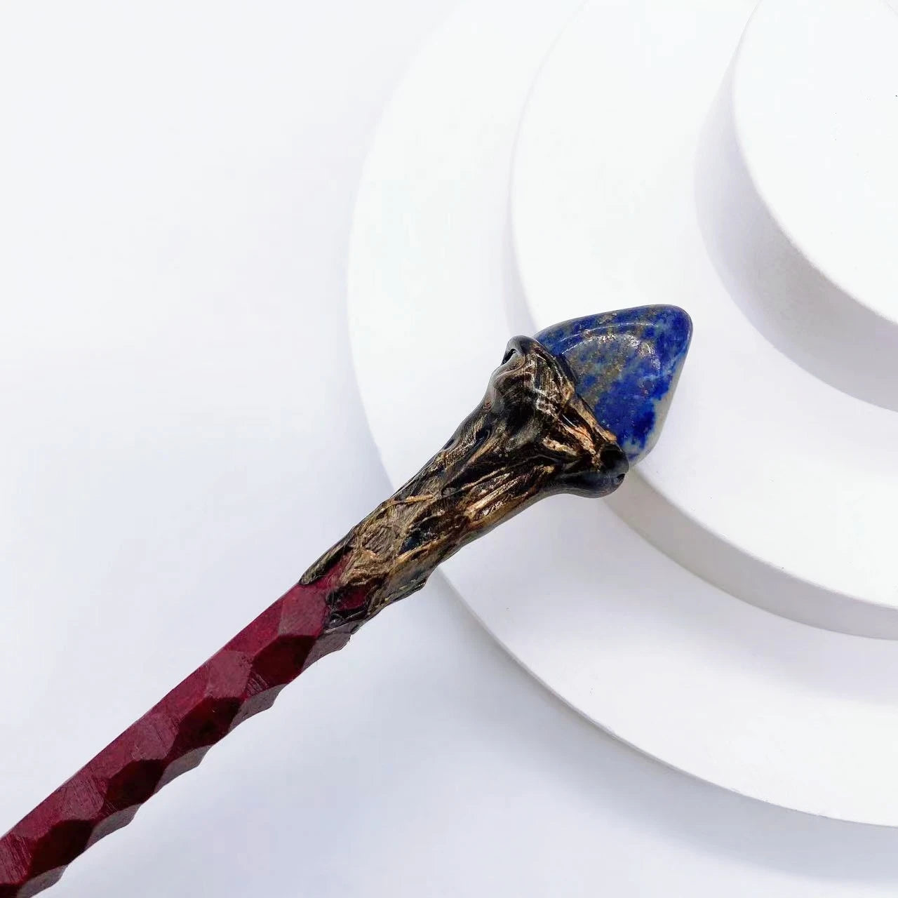 19CM Natural Crystal Stones Magic Wand Witch Amethyst Tiger Eye Stone Labradorite Red Agate Home Decoration Witchcraft Gift