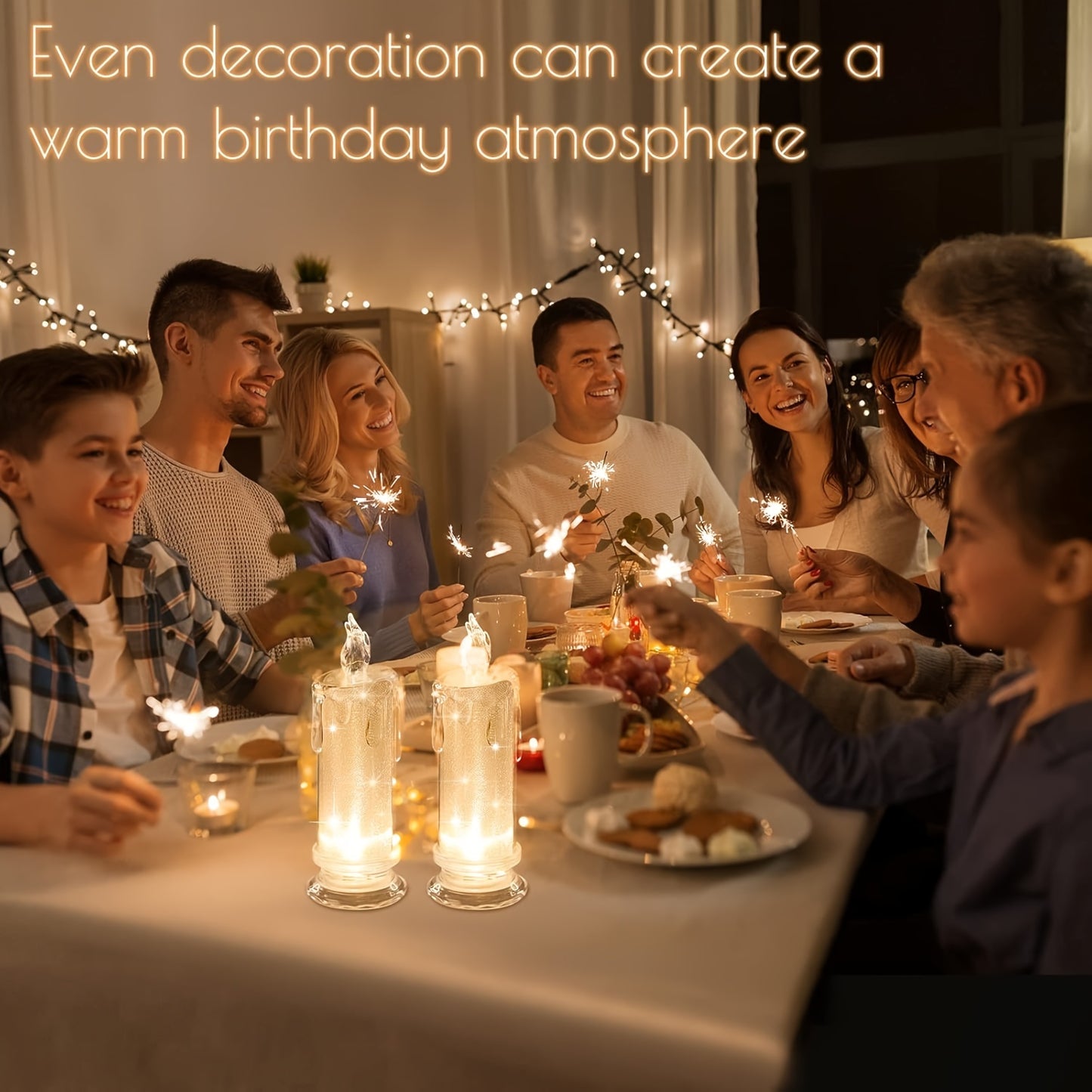 3pcs LED Flameless Candles, Crevice Pillar Candles, Battery Included, Perfect For Home Party Candlelight Dinner Valentine's Day Wedding Birthday Bedroom Decoration Halloween Christmas Gift