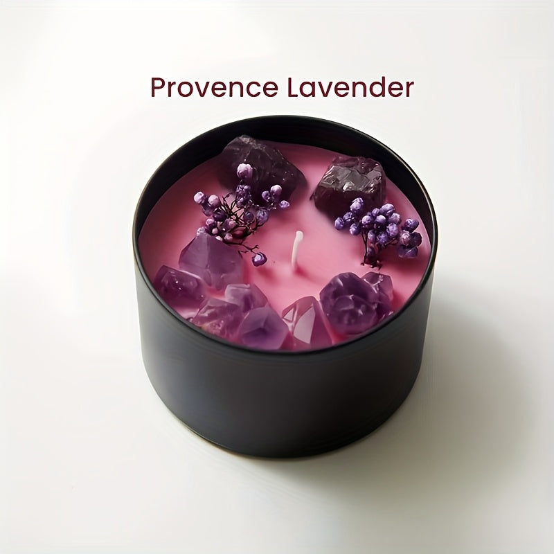 1pc Scented Crystal Candles, Natural Soy Wax, 8OZ Natural Stone Candles, Spell Candles, Self-Care Candles, Intention Candles, Scented Candles, Crystal Candles, Holiday Gifts, Suitable As A Father'S Day Gift, Without Battery