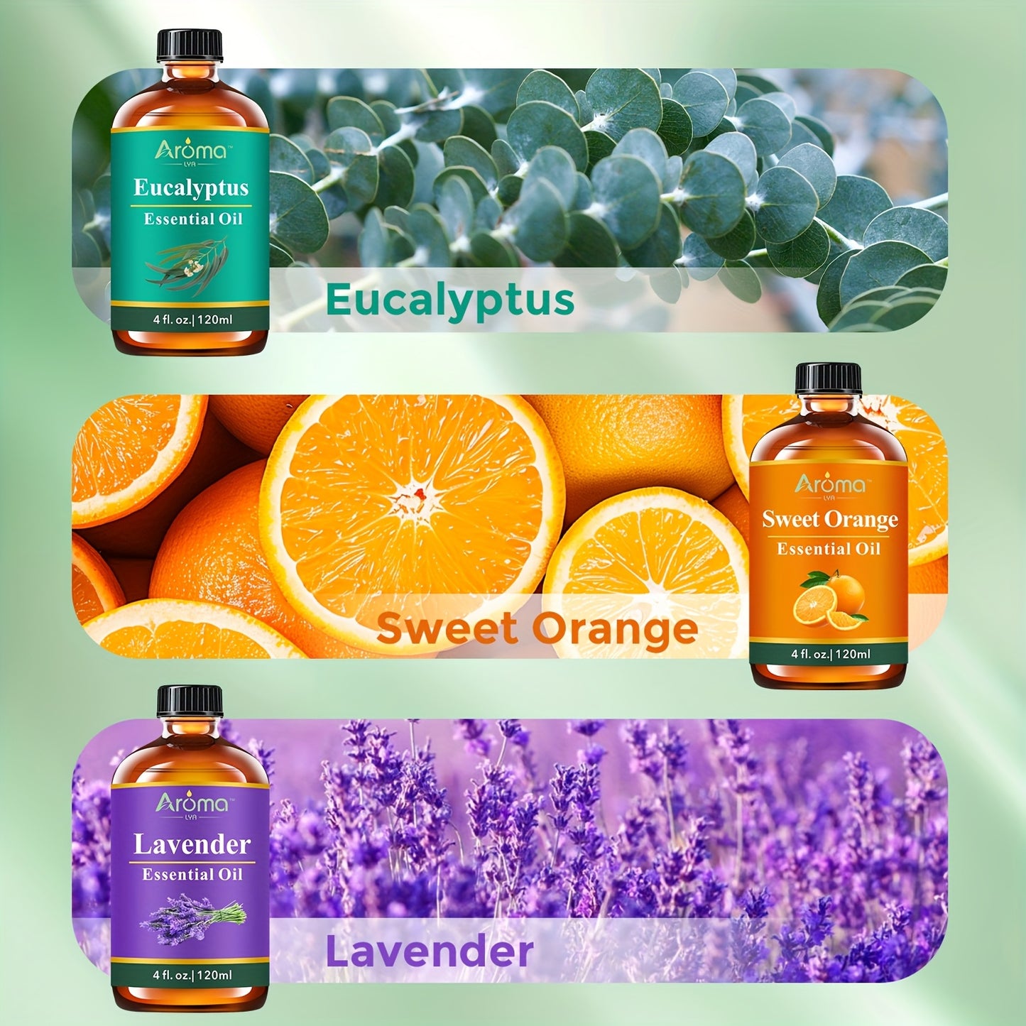 4FL.OZ Natural Essential Oils : Eucalyptus, Lavender, Frankincense, Lemon, Sweet Orange, Peppermint Essential Oils - For Humidifiers, Diffusers, Scented Candles - Holiday Surprises- Suitable For Men And Women - Best Birthday/