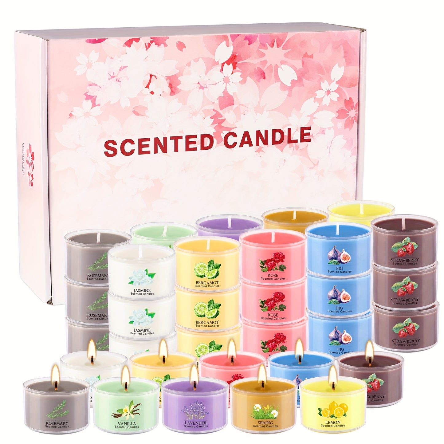 40pcs Of Colorful Tea Wax, Scented, Smoke-free, No-drip, Elegant Romantic Candles, Very Suitable for Valentine's Day, Etc., Is The Best Valentine's Day Gift for Husbands And Lovers.