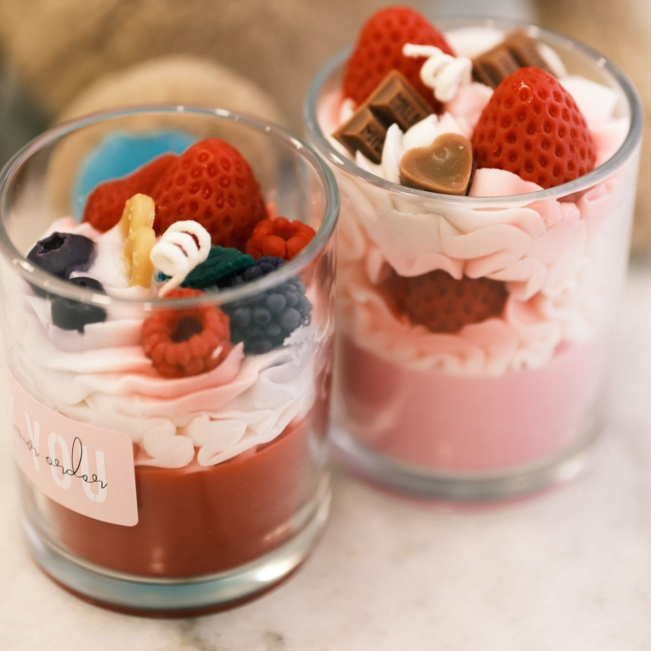 Handmade designed scented candles