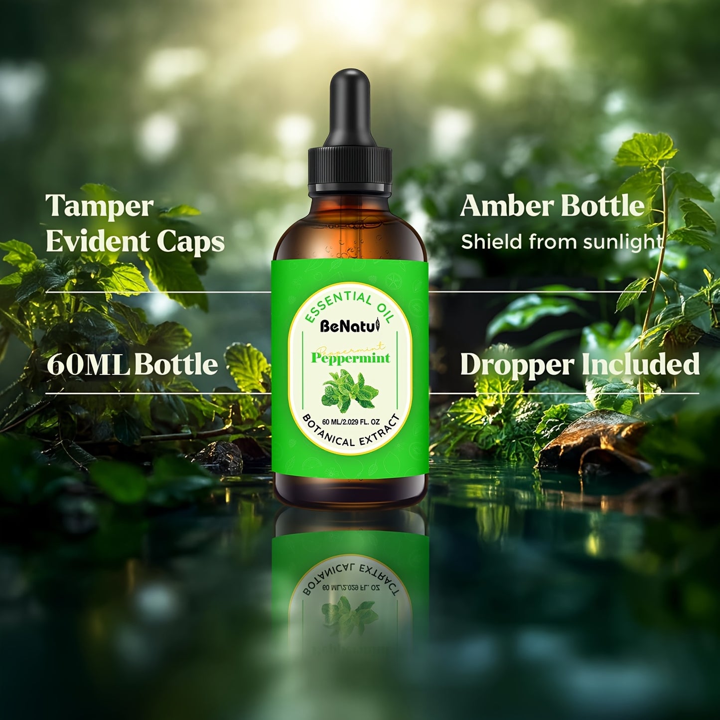 Peppermint Essential Oil, BeNatu Holiday Gift Recommendation, Gift Surprises, Home Diffuser - 2.03oz/4.06oz Essential Oils Of Various Specifications, Making Soap And Candles - Essential Oil Diffuser - For Your Beloved Ones -
