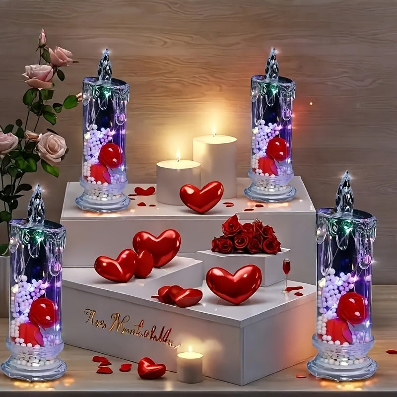 8 Pack Glowing Flameless Candles, Simulated Electronic Candle Lights, Romantic Lighted Candles, Perfect for Family Gatherings, Candlelight Dinners, Weddings, Birthdays, Bedroom Decorations, Halloween And Christmas Gifts, Part