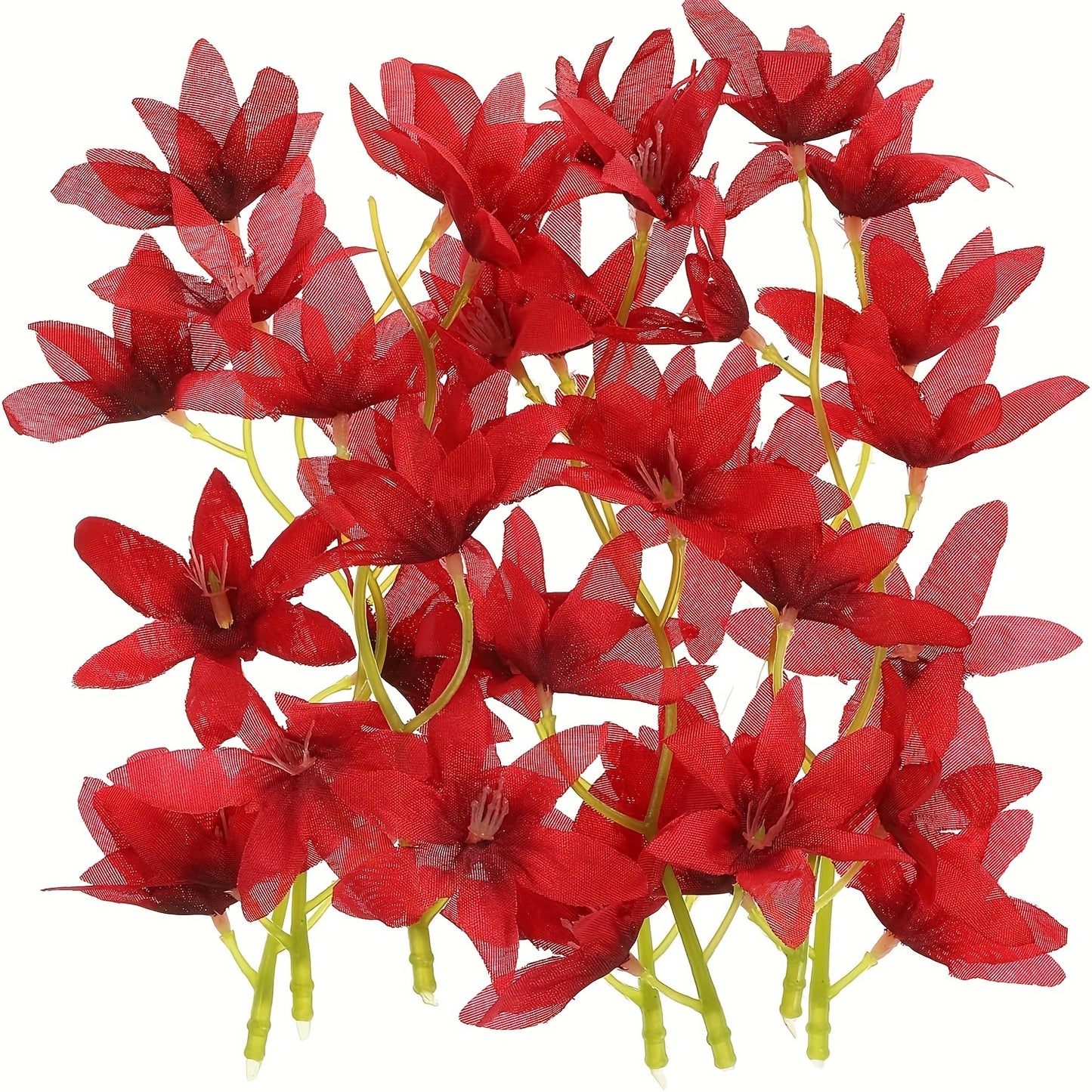 48 Pcs 7 Inch Artificial Orchid Flowers, Pink, Floating Candles Simulation Flower Cylinder Vase Fillers for Home Wedding Decoration