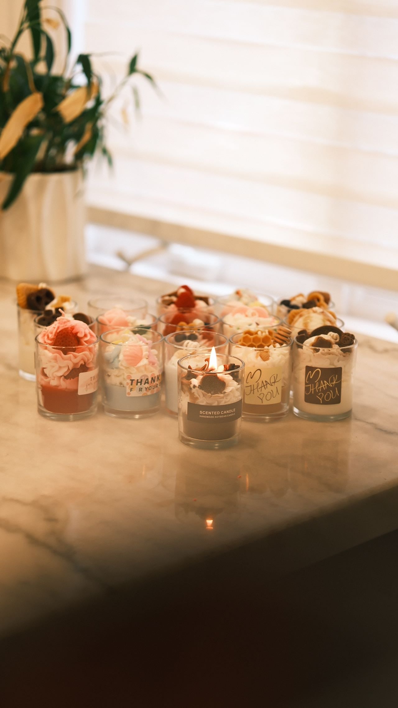 Handmade designed scented candles
