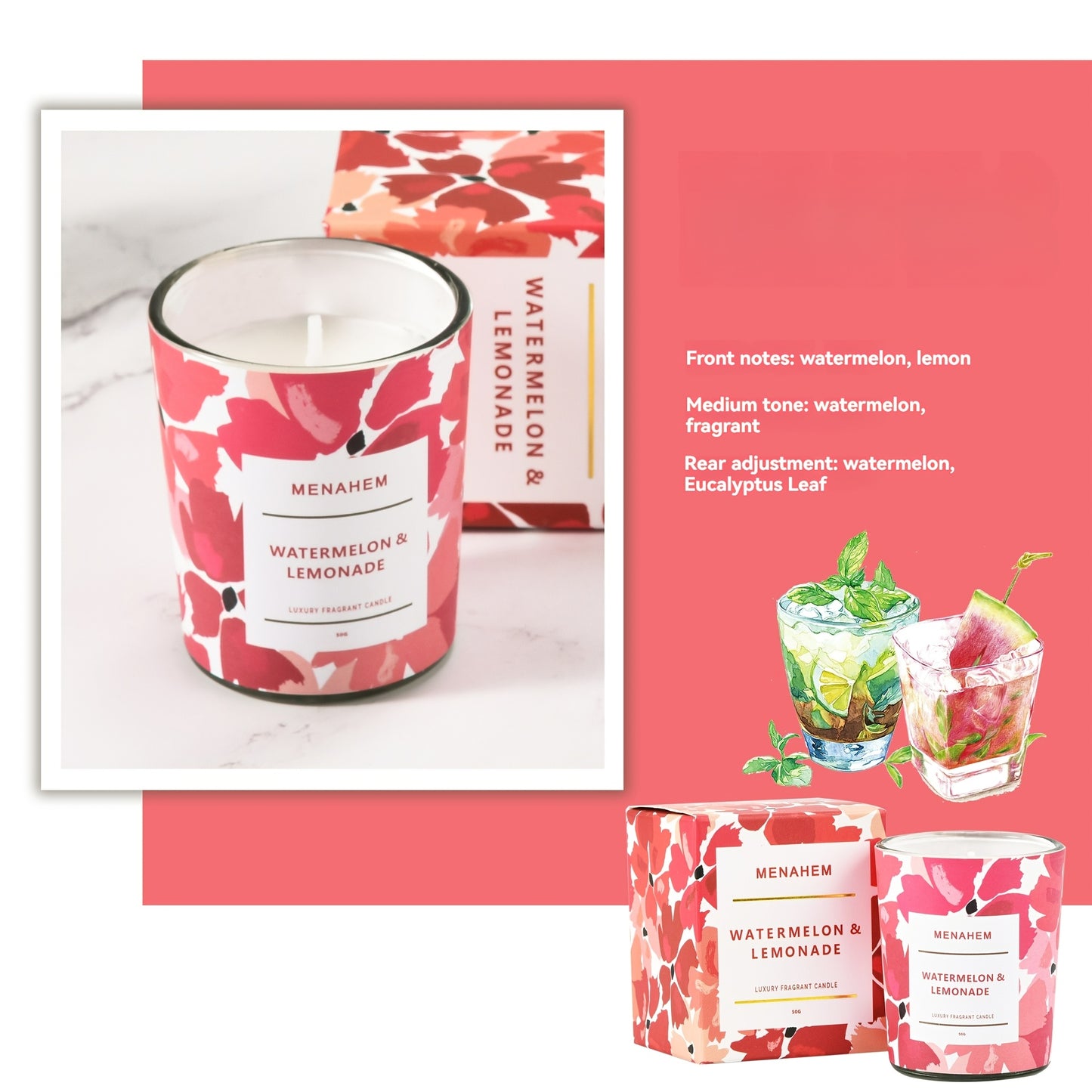2pcs 2025 New Creative Flower Series Candles - Smokeless Soy Wax, 12+ Hour Burn Time, Floral & Fruit Scented Glass Jar Candles for Home Decor, Christmas, Valentine’s Day, Birthdays & Holidays