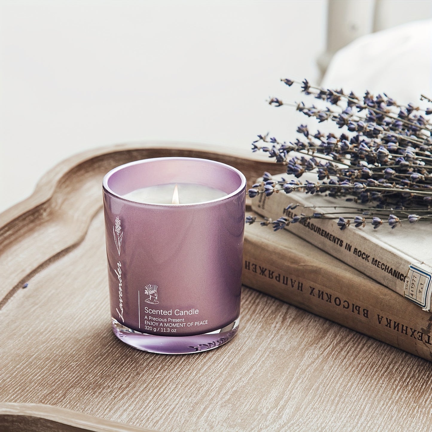 11.3 oz Up to 70 Hours Burn Natural Soy Wax Aromatherapy Candles for Home Scented (Lavender)