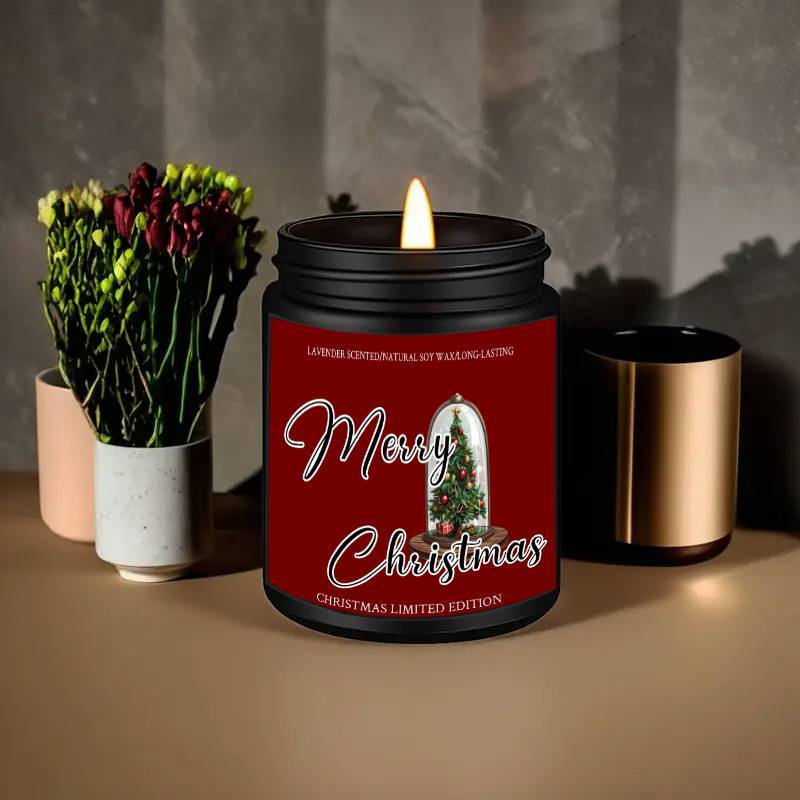 Christmas Candles, Perfect Christmas Gifts, Christmas Home Decor Decoration, Christmas Gifts for Man Woman Friends Mom Dad Son Daughter Bestie Coworker, Christmas Party Favors-1Pc Lavender Candle Ideal for Home Aromatherapy &