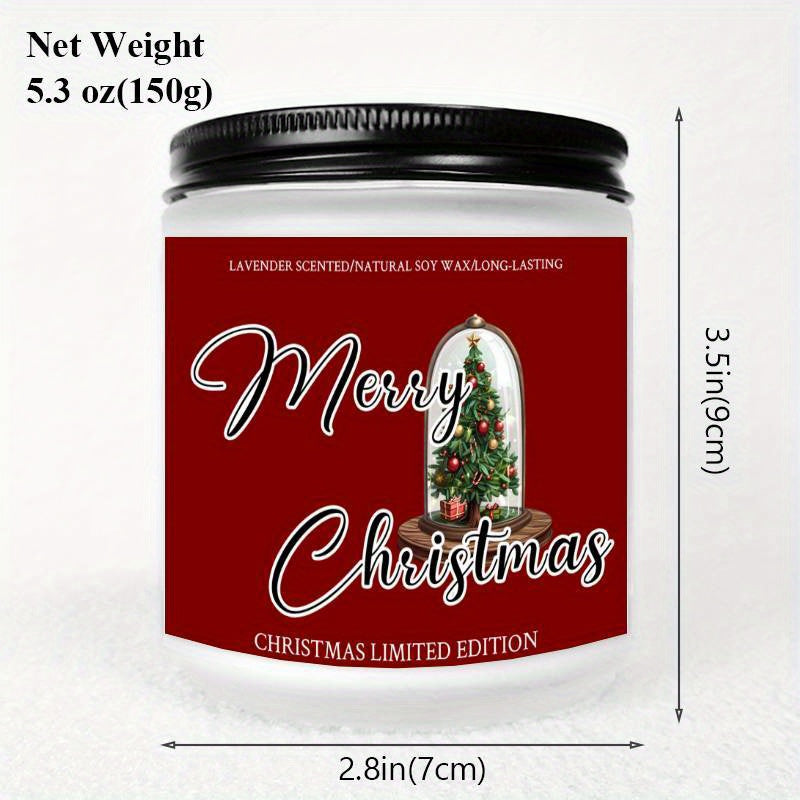 Christmas Candles, Perfect Christmas Gifts, Christmas Home Decor Decoration, Christmas Gifts for Man Woman Friends Mom Dad Son Daughter Bestie Coworker, Christmas Party Favors-1Pc Lavender Candle Ideal for Home Aromatherapy &