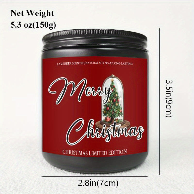 Christmas Candles, Perfect Christmas Gifts, Christmas Home Decor Decoration, Christmas Gifts for Man Woman Friends Mom Dad Son Daughter Bestie Coworker, Christmas Party Favors-1Pc Lavender Candle Ideal for Home Aromatherapy &