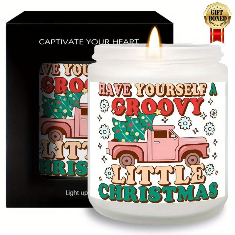Christmas Candles, Perfect Christmas Gifts, Christmas Home Decor Decoration, Christmas Gifts for Man Woman Friends Mom Dad Son Daughter Bestie Coworker, Christmas Party Favors-1Pc Lavender Candle Ideal for Home Aromatherapy &